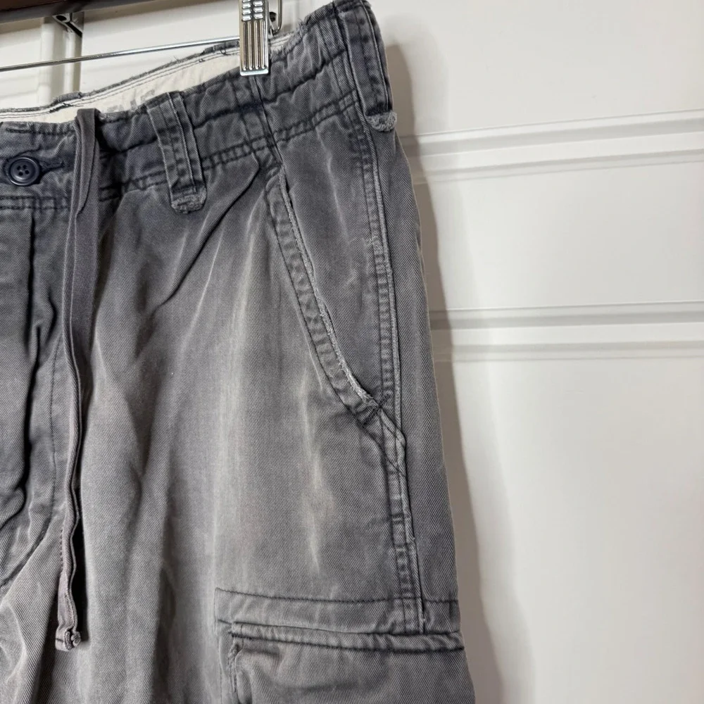 Vintage Abercrombie & Fitch Cargo Shorts Mens 33 Gray Distressed Y2K Gorpcore